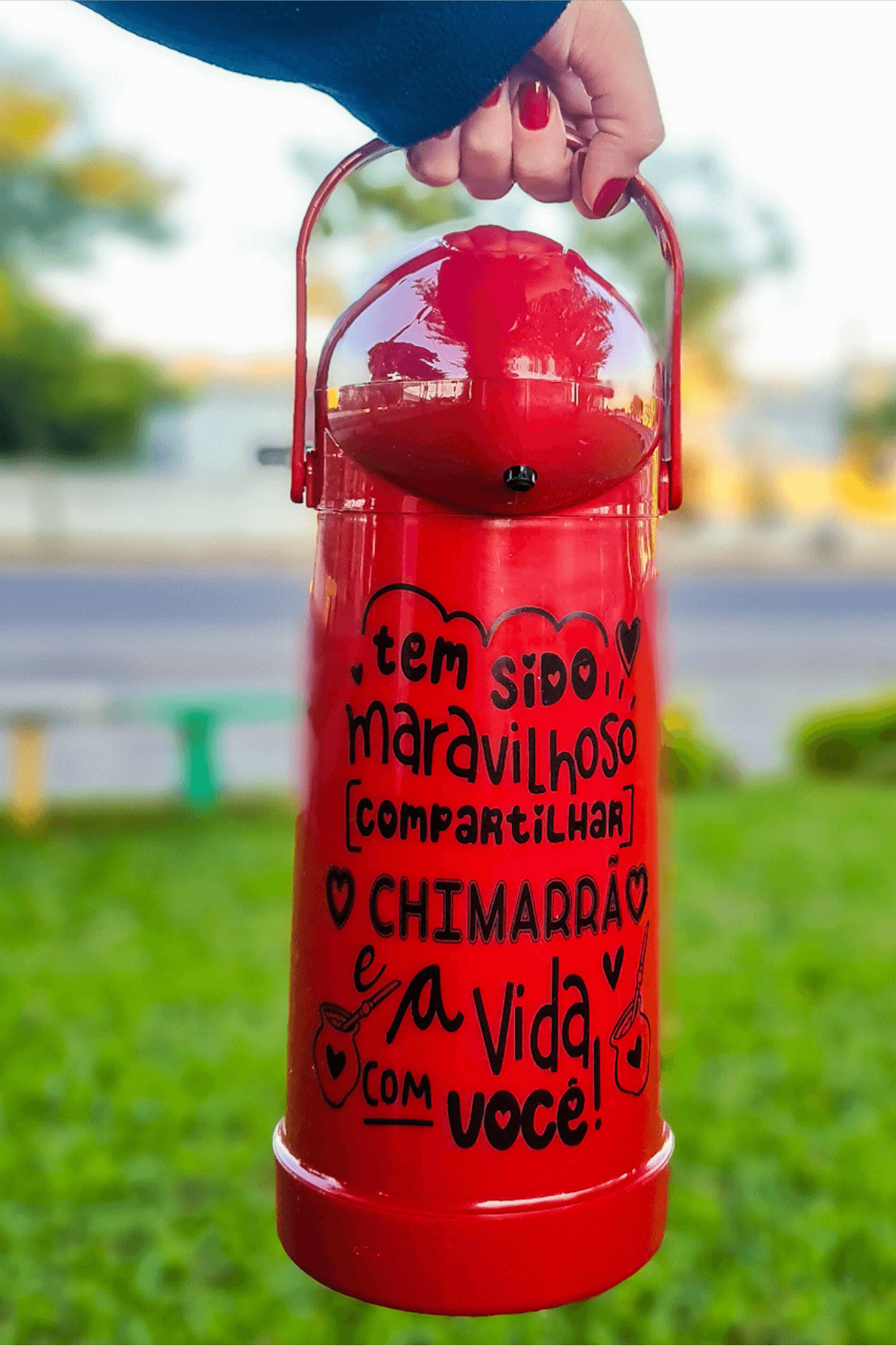 Térmica chimarrão vermelha - dia dos namorados 