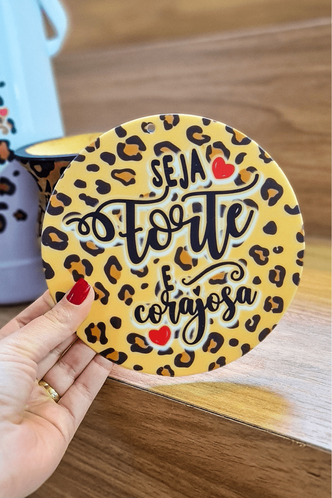 Vira mate Personalizado - Animal Print - Seja forte e Corajosa