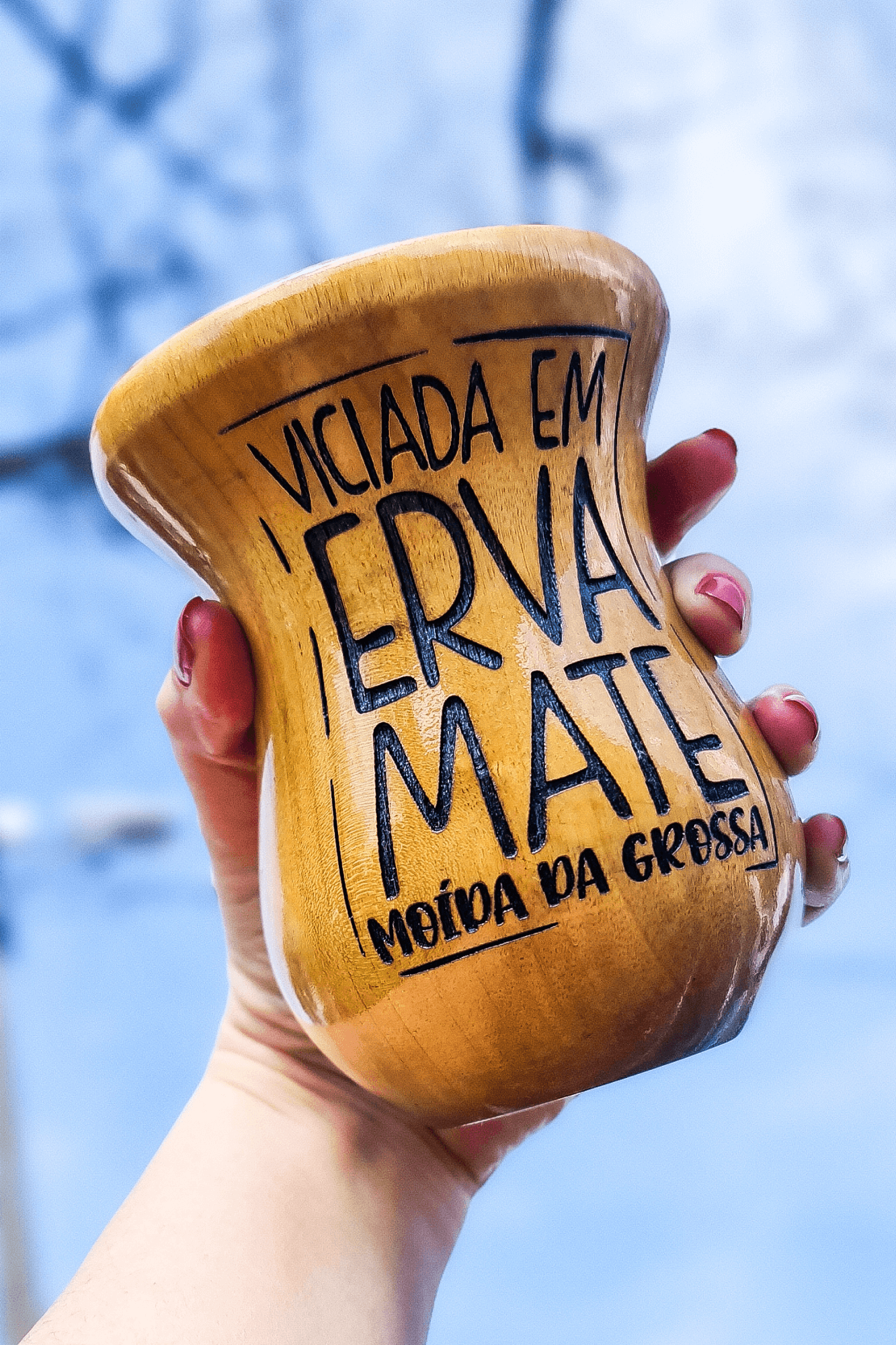 Cuia madeira imbuia natural - VICIADA EM ERVA MATE MOÍDA DA GROSSA