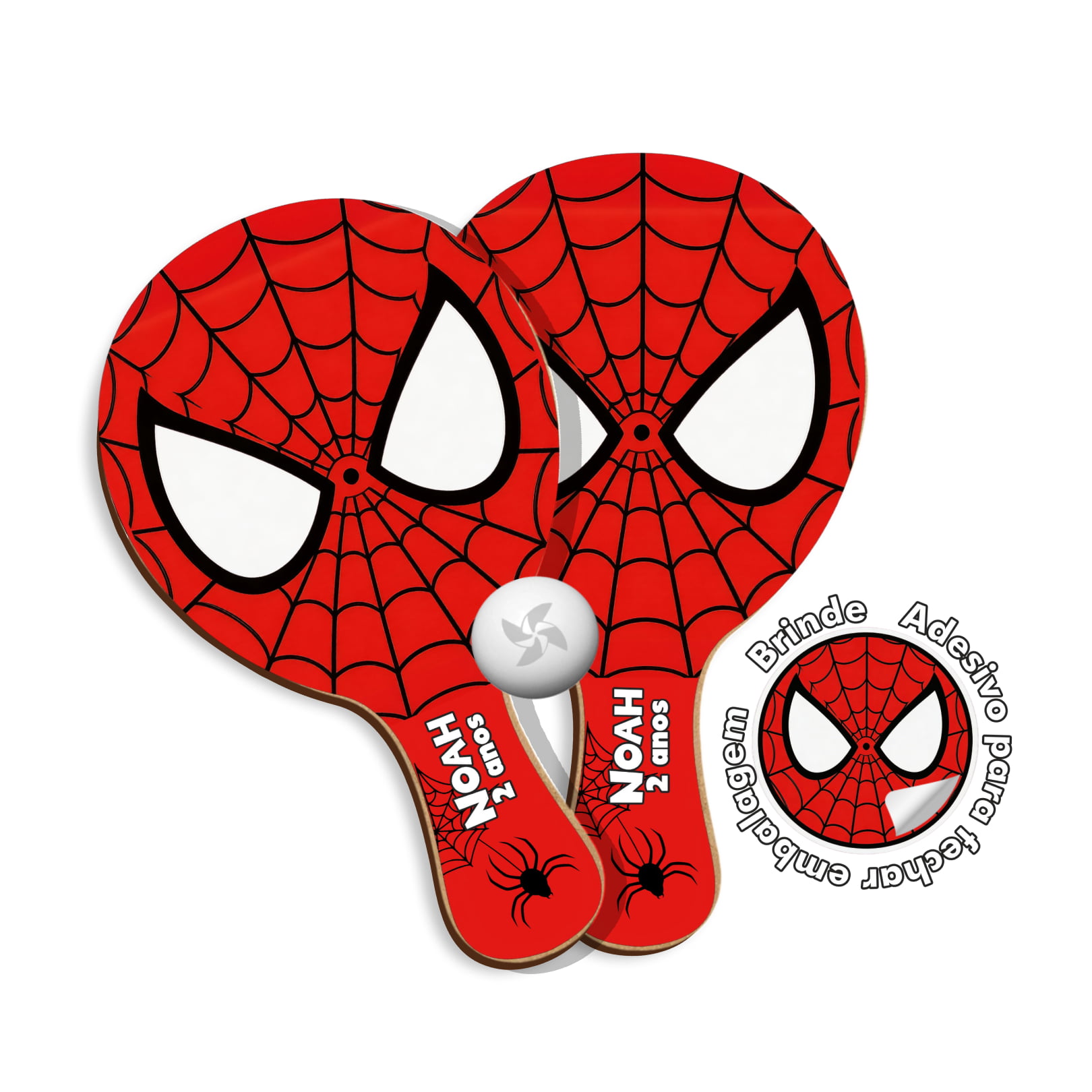 Kit Raquetes Ping Pong - Homem aranha