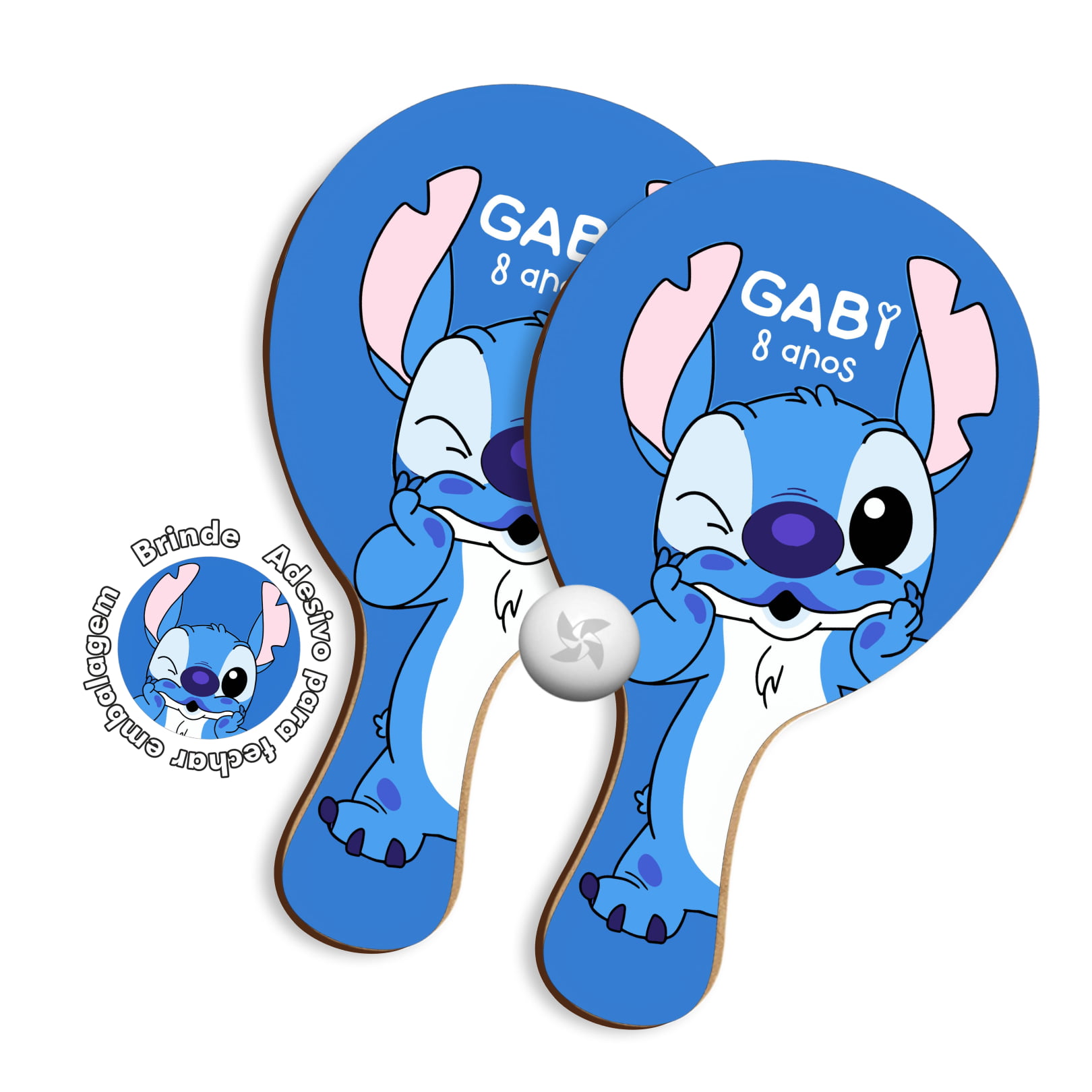 Kit lembrancinha Raquete de Ping Pong Personalizado - festa aniversario Stitch 
