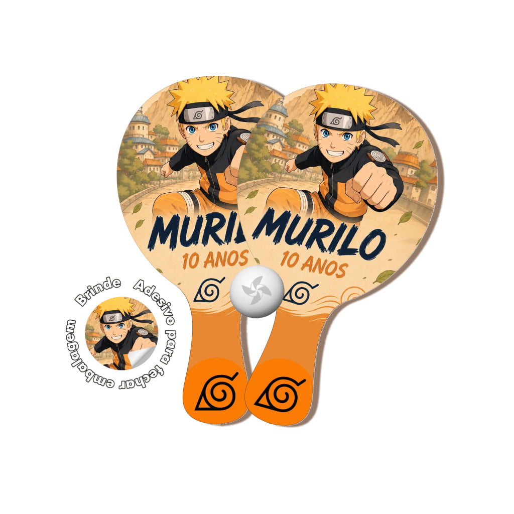 Kit lembrancinha Raquete de Ping Pong Personalizado - Lembrancinha festa naruto 
