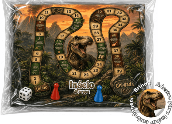  lembrancinhas jogo de tabuleiro Dinossauro 