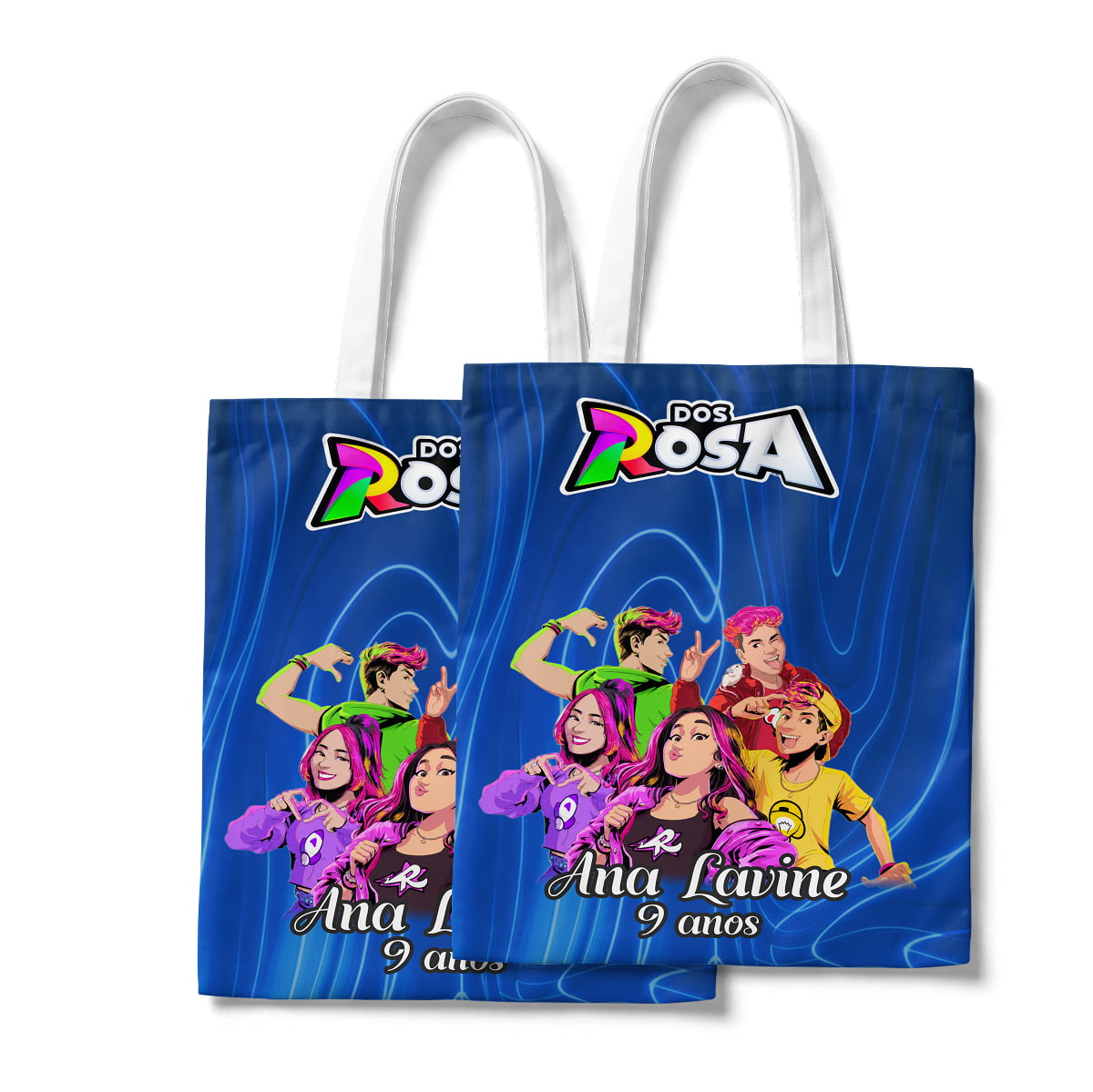 Sacola tecido com alça - Dos Rosa