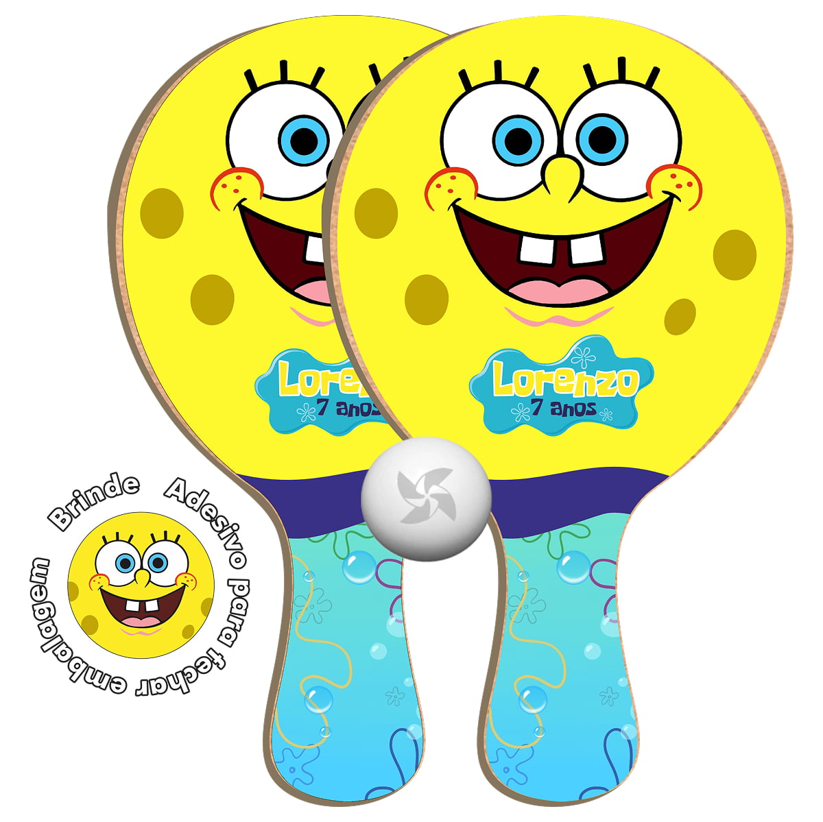 Kit Raquetes Ping Pong - Bob Esponja 