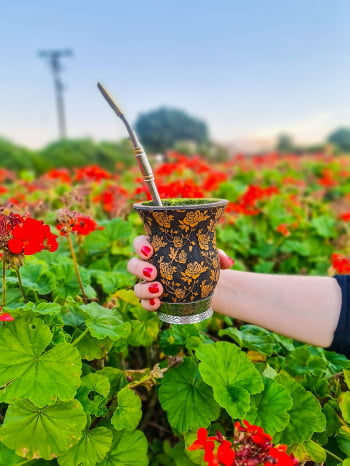 Cuia chimarrão com gravação 360º floral