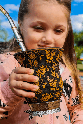 Cuia chimarrão com gravação 360º floral