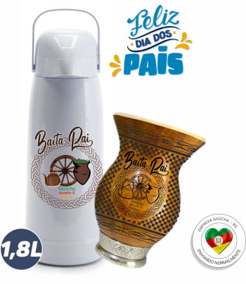 kit chimarrão térmica 1.8L Baita Pai