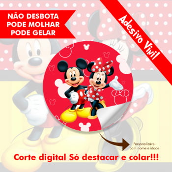 100 Etiquetas adesivas 5cm Personalizadas Mickey e Minnie - Creative  Personalizados - Cuias Chimarrão
