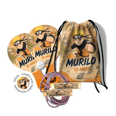 Kit lembrancinha anivrsário infantil Mochilinha Raquetes e Pula Corda personalizado  - Lembrancinha festa naruto