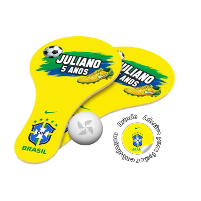 Kit Sacola de Papel e Raquete de Ping Pong Personalizada