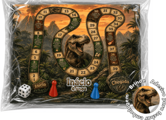  lembrancinhas jogo de tabuleiro Dinossauro