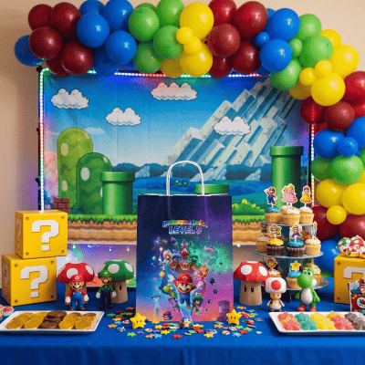 Sacolinha de papel personalizada lembrancinha Super Mario Galaxy Sacolinha de papel personalizada lembrancinha Super Mario Galaxy